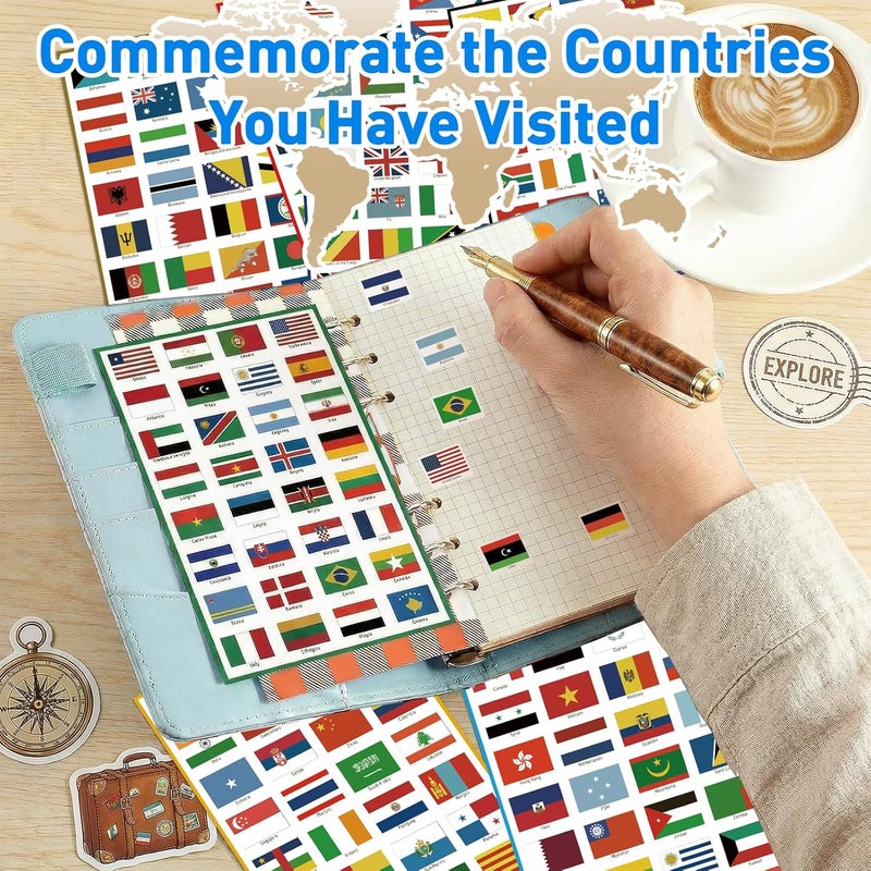 TamBee 2026 New Countries Flags Stickers 224PCS Multi Territorial Maps Nations Patterns Face Sticker Travel Stickers Children's Room Decor Labels World Cup A4 7PACKS Olympics - Image 5