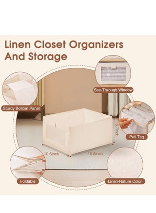 4-Piece Foldable OrganizerJeans Storage BoxWardrobe Clothes OrganizerVisible Linen Storage BoxDrawer Organizers For Clothing Washable Storage Box - view 4