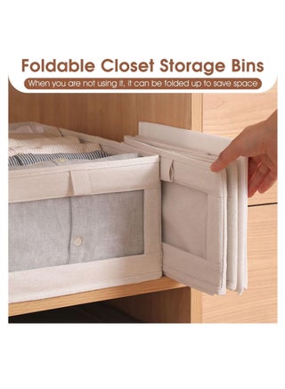 4-Piece Foldable OrganizerJeans Storage BoxWardrobe Clothes OrganizerVisible Linen Storage BoxDrawer Organizers For Clothing Washable Storage Box - view 5