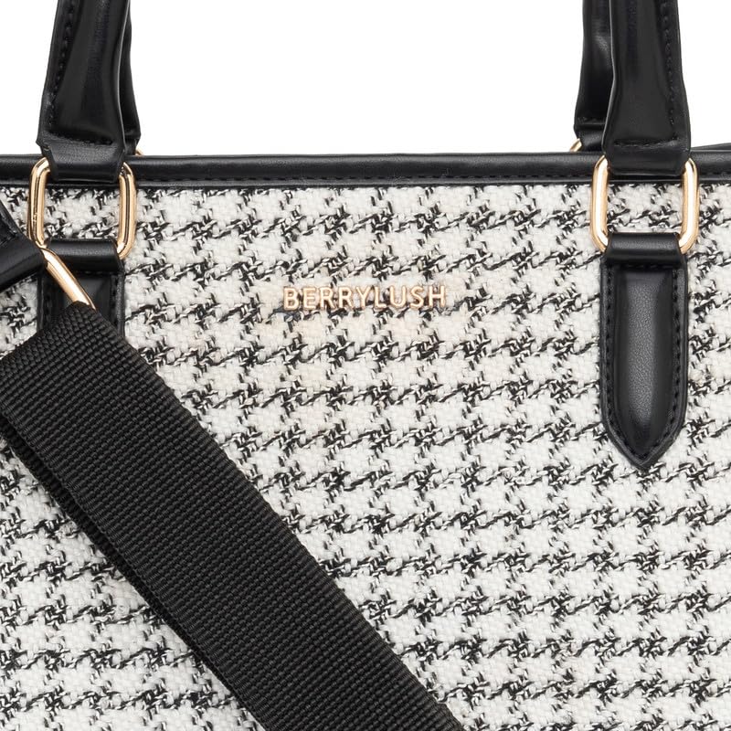 Berrylush Women White Synthetic Leather Two-Handles Zipper-Up Detachable Sling Strap Embellished Tote Bag - Image 4