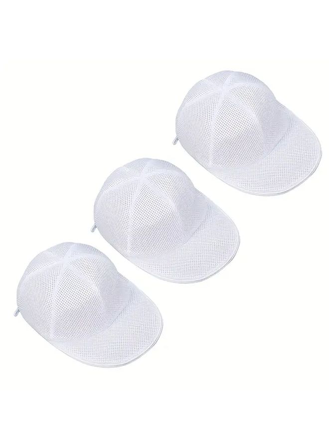 3pcs White Mesh Hat Washer Cage with Zipper Protects Caps from Damage - Image 5