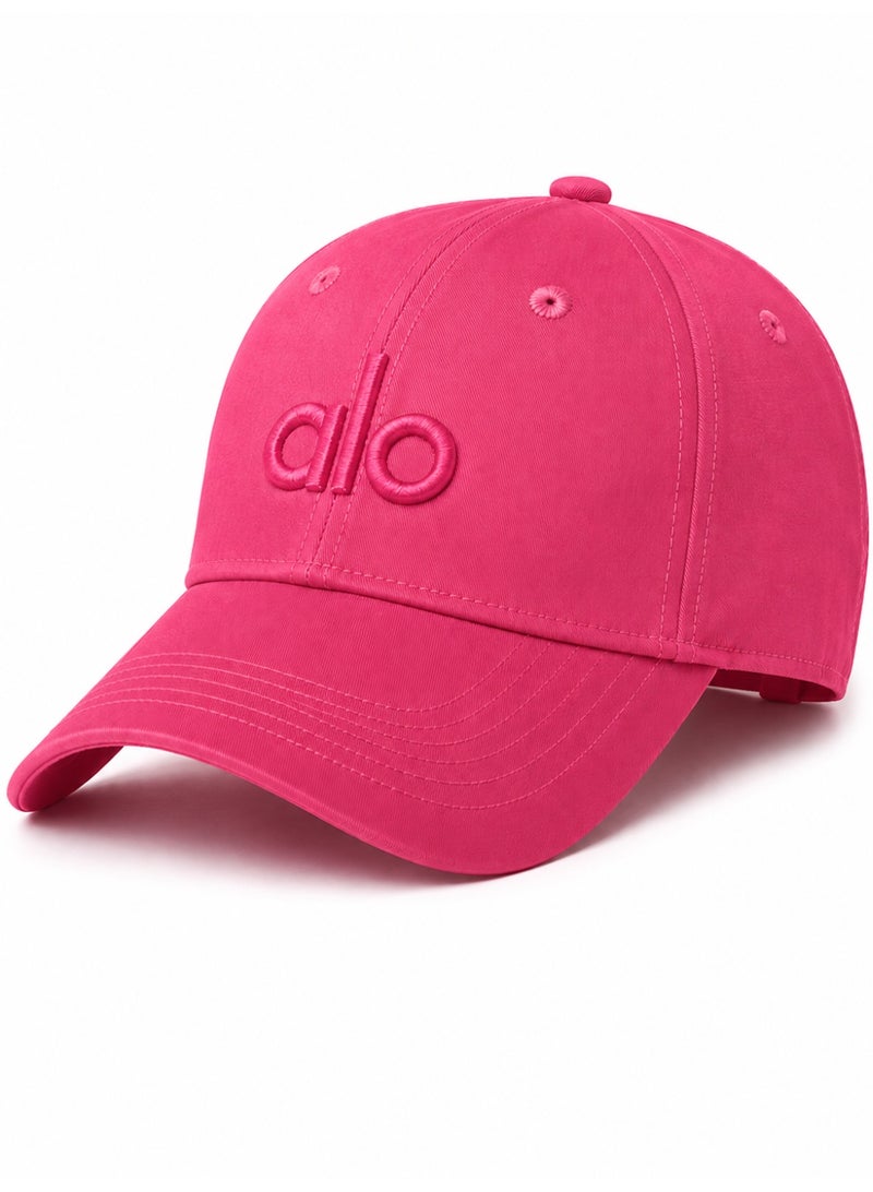 Alo Yoga Premium Unisex Adjustable Baseball Cap – Lightweight Breathable Casual Sports Hat for Men & Women, Minimal Streetwear Style, Curved Visor Hot Pink - Image 1