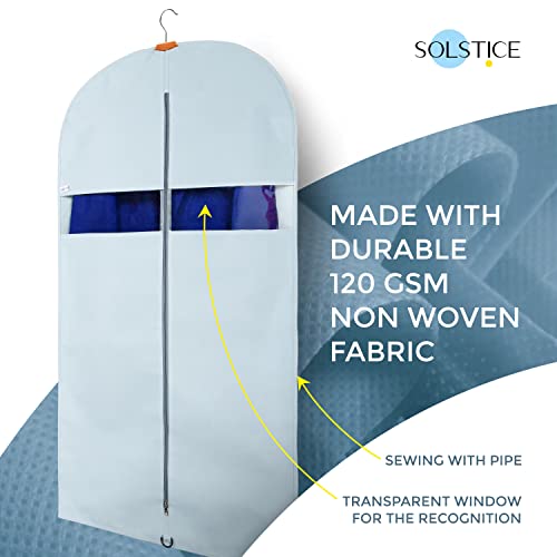 SOLSTICE Suit Cover Big Size with Zip of (40 x 24 inch) | Suit, Coat, Blazer, Jacket Cover (Pack of 5)(Blue) - Image 4