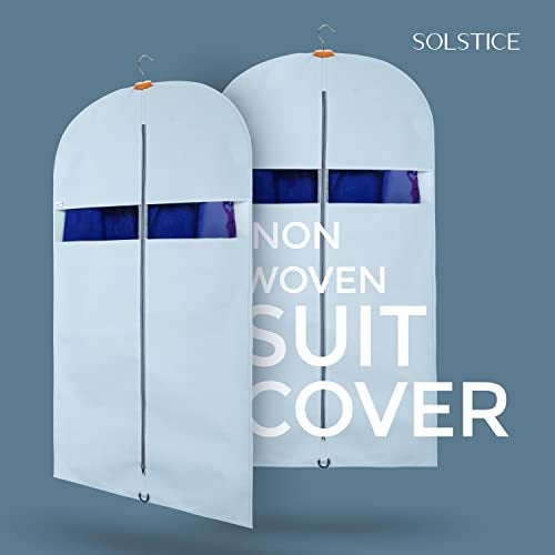SOLSTICE Suit Cover Big Size with Zip of (40 x 24 inch) | Suit, Coat, Blazer, Jacket Cover (Pack of 5)(Blue) - Image 3