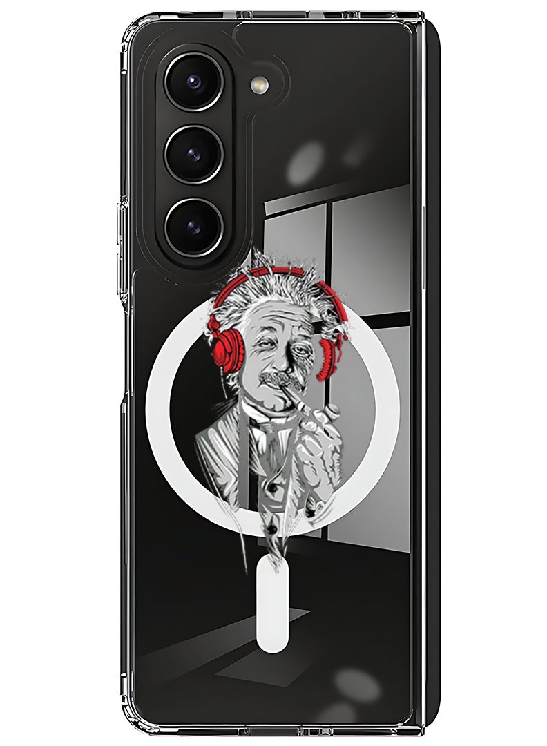 Theodor Magnetic Case for Samsung Galaxy Z Fold 6 Compatible with MagSafe Wireless Charging, Shockproof Phone Bumper Cover Einstein - Image 1