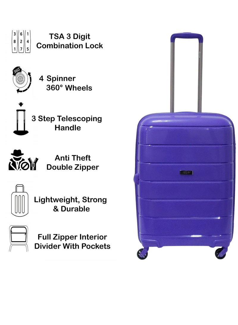 ROWER Luggage Set – Travelling Hard Shell  Expandable Suitcase With Spinner Wheels & TSA 3 Digit Number Lock-Set of 4 Trolley Bags  (20/24/28/14 Inches) - Image 2