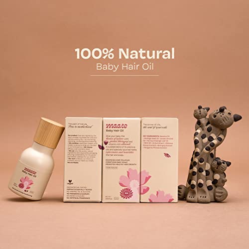 Maate Baby Hair Oil (50 ml) | Enriched With Hibiscus, Bhringraj & Vitamin Rich Almond | For Healthy Hair, Scalp Conditioning, Moisturizes & Soothes | 0-12 Years - Image 2