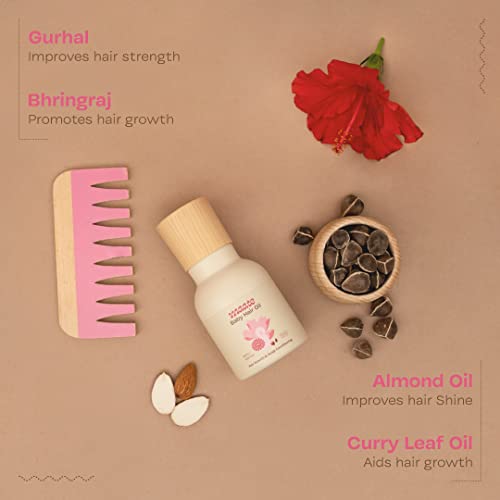 Maate Baby Hair Oil (50 ml) | Enriched With Hibiscus, Bhringraj & Vitamin Rich Almond | For Healthy Hair, Scalp Conditioning, Moisturizes & Soothes | 0-12 Years - Image 3
