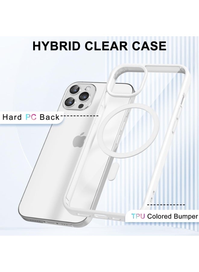 أكاليكس حافظة مغناطيسية لهاتف iPhone 11 Pro Max، متوافقة مع MagSafe، غطاء فاخر مطلي، حافظة هاتف شفافة ناعمة من مادة TPU مقاومة للصدمات، (أبيض) - Image 4