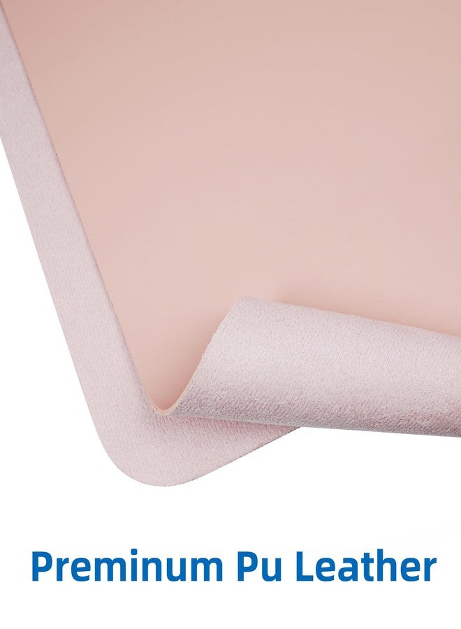 AFIING Leather Desk Pad Blotter,Mouse Pad,Office Desk Mat, Non-Slip PU Leather Desk mat,Large Desk mat,Waterproof Keyboard mat for Office/Home/Decor (Pink,35" x 17") - Image 2