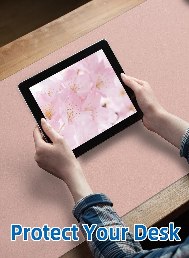 AFIING Leather Desk Pad Blotter,Mouse Pad,Office Desk Mat, Non-Slip PU Leather Desk mat,Large Desk mat,Waterproof Keyboard mat for Office/Home/Decor (Pink,35" x 17") - Image 5