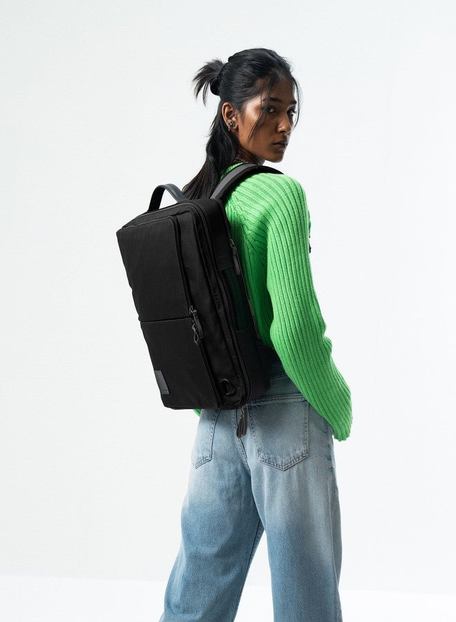 دايلي أوبجيكتز حقيبة ظهر ميريديان متعددة الاستخدامات من ديلي أوبجكتس، لون أسود فضائي، قابلة للتحويل (حقيبة ظهر + حقيبة أعمال) (16 لترًا) | مصنوعة من مواد معاد تدويرها بنسبة 100% | تتسع لأجهزة الكمبيوتر المحمولة حتى 16 بوصة | حقيبة ظهر خفيفة الوزن | حقيبة متعددة الاستخدامات مزودة بحزام لعربة السفر - Image 3