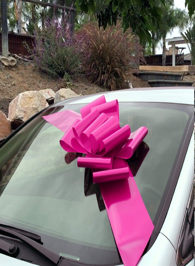GiftWrap Etc. Big Car Bow Gift Ribbon - 25" Wide Large Decoration, Hot Pink Fuchsia, Valentine's Day, V-Day, Easter, Fully Assembled, Gift Bow, Birthday, Breast Cancer Awareness Bows, Christmas - Image 2