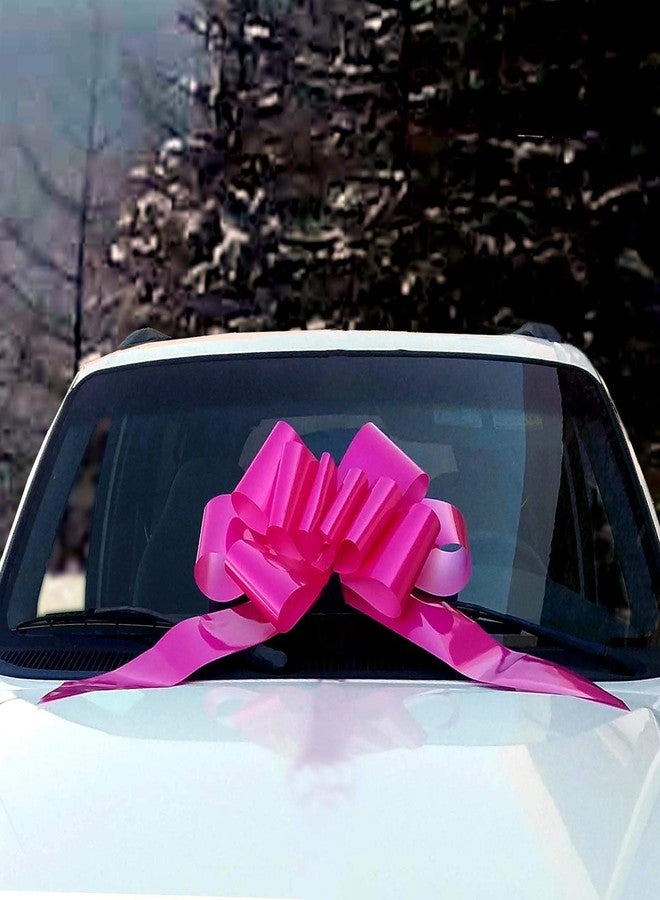 GiftWrap Etc. Big Car Bow Gift Ribbon - 25" Wide Large Decoration, Hot Pink Fuchsia, Valentine's Day, V-Day, Easter, Fully Assembled, Gift Bow, Birthday, Breast Cancer Awareness Bows, Christmas - Image 1
