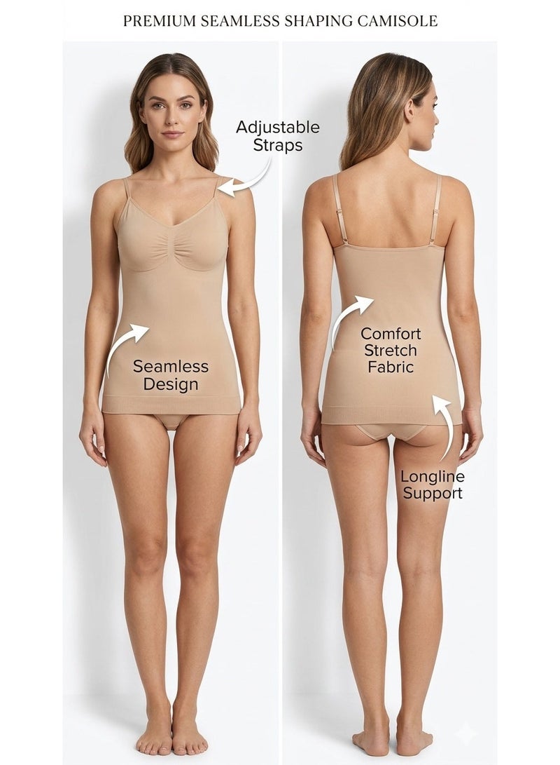 Shappex Seamless Women’s Camisole with Built-In Support – No Padding, Wireless Comfort, Adjustable Straps, Breathable Stretch Fabric, Tummy Smoothing Tank Top for Everyday Wear - Image 5