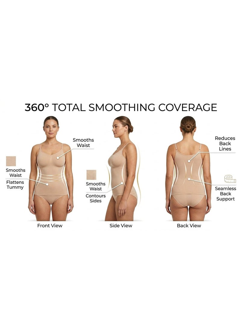 Shappex Seamless Women’s Camisole with Built-In Support – No Padding, Wireless Comfort, Adjustable Straps, Breathable Stretch Fabric, Tummy Smoothing Tank Top for Everyday Wear - Image 3