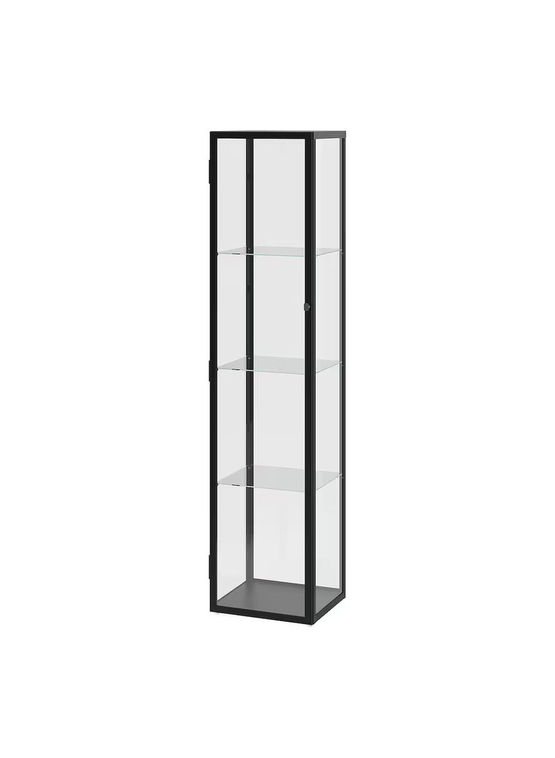 Generic Modern Version Storage Cabinet - Display Cabinet - Glass Door Cabinet - Shelving Unit Black 35x32x151 cm  - Image 1