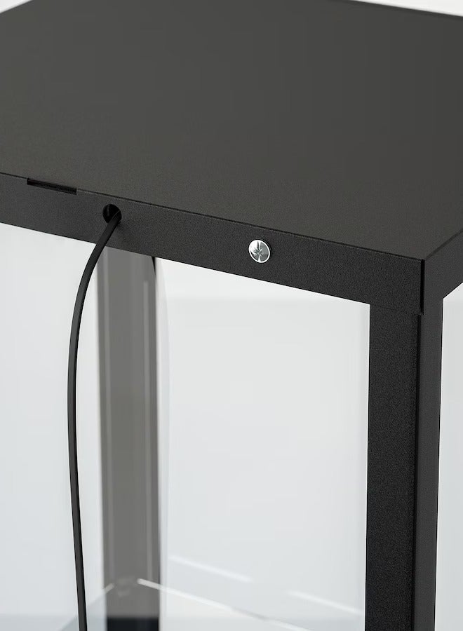 Generic Modern Version Storage Cabinet - Display Cabinet - Glass Door Cabinet - Shelving Unit Black 35x32x151 cm  - Image 5