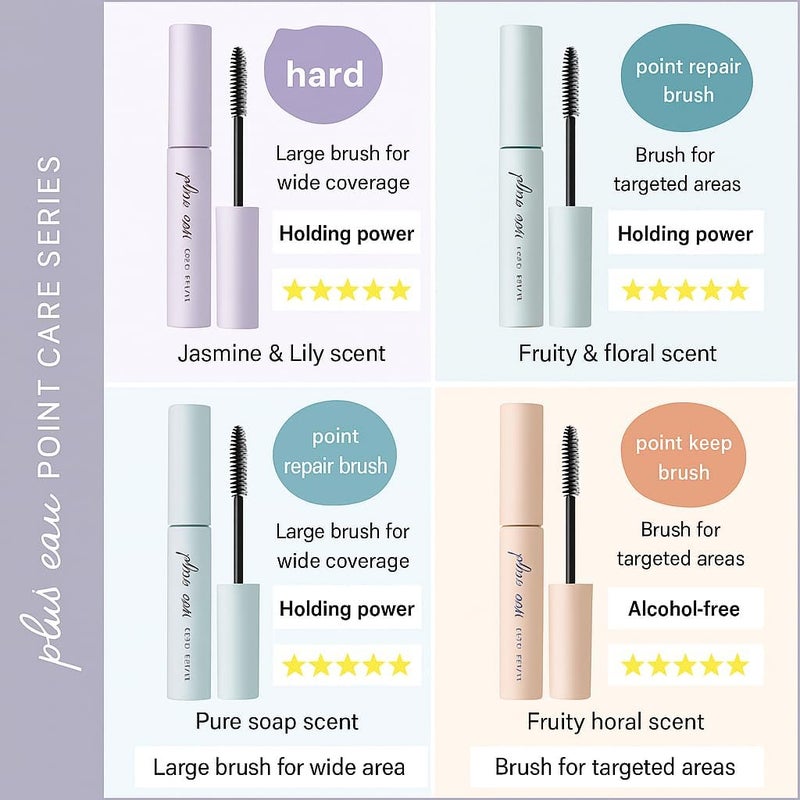 Plus eau Point Keep Hair Finishing Stick - Baby Hair & Edge Control, Small Brush Strong Hold Hair Mascara for Hairline & Part, Made in Japan, Fruity Bouquet Scent - Image 5