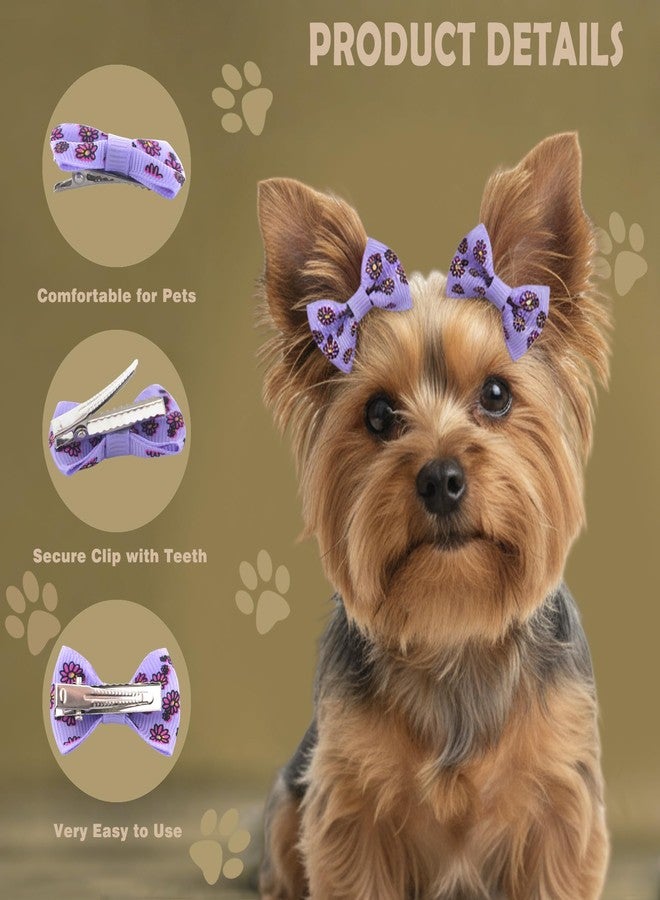 QingHan Dog Hair Bows Small Puppy Bowknot Clips for Pet Grooming Accessories Doggy Gifts 100Pcs (50 Pairs) - Image 3