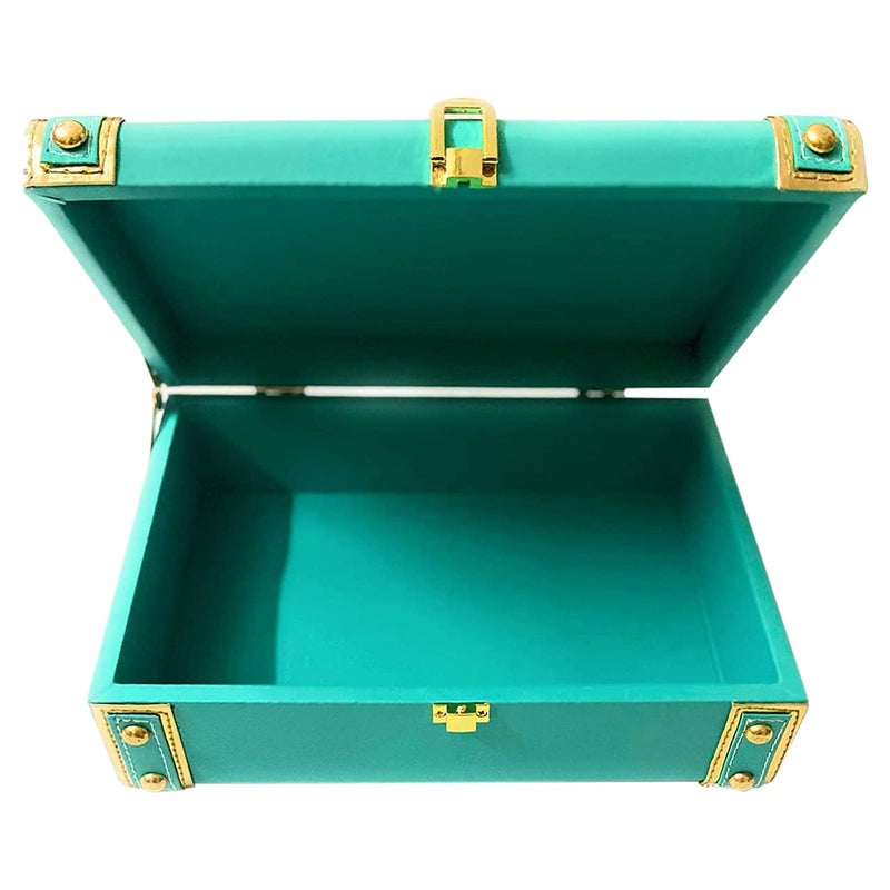 Artlysoul Artlysoul Vintage Rectangular Trunk Box Green Size10 x 7 x 35 Inch for GiftingStorageDecor  - Image 2