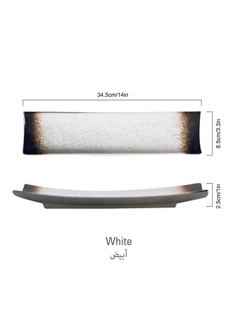 واملهوم مطعم السوشي الإبداعي مطعم سوشي مطعم فندق مطعم فندق طويل العمود طويل مربع سيراميك مربع طويل 14 بوصة/34.5 سم طبق كبير طبق حلوى وجبة خفيفة أدوات مائدة قديمة - Image 2