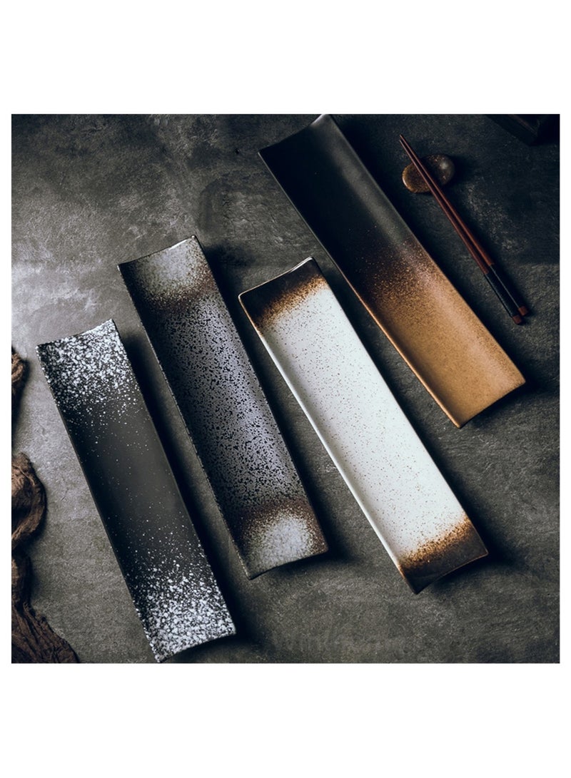 واملهوم مطعم السوشي الإبداعي مطعم سوشي مطعم فندق مطعم فندق طويل العمود طويل مربع سيراميك مربع طويل 14 بوصة/34.5 سم طبق كبير طبق حلوى وجبة خفيفة أدوات مائدة قديمة - Image 3