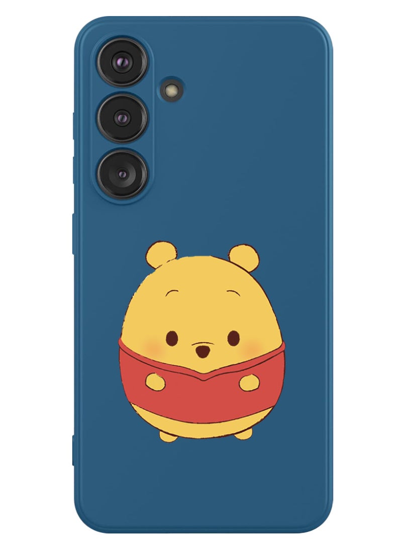 Theodor Protective Slim Fit Case Liquid Silicone Cover with Full Body Protection Anti-Scratch Shockproof Case For Samsung Galaxy S24 (Blue) - Pooh - Image 1