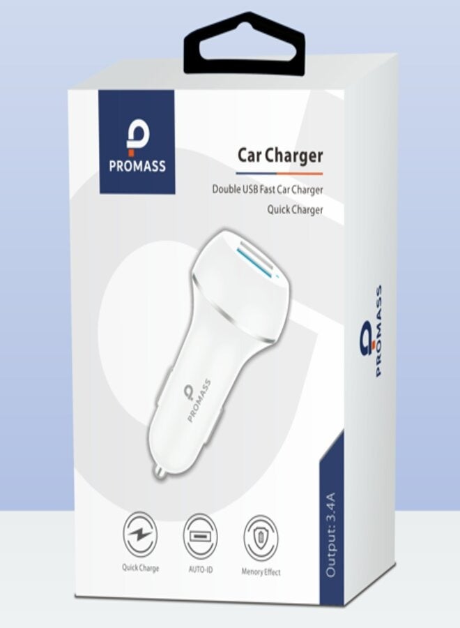 PROMASS Double USB Fast Quick Charger White - Image 1