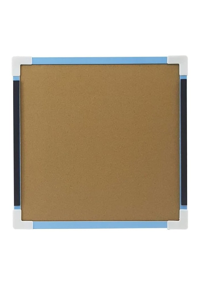 Daiso لوحة بيضاء مربعة من دايسو مع مغناطيس - 25x25 سم (9.8x9.8 بوصة) - إطار أزرق - Image 2