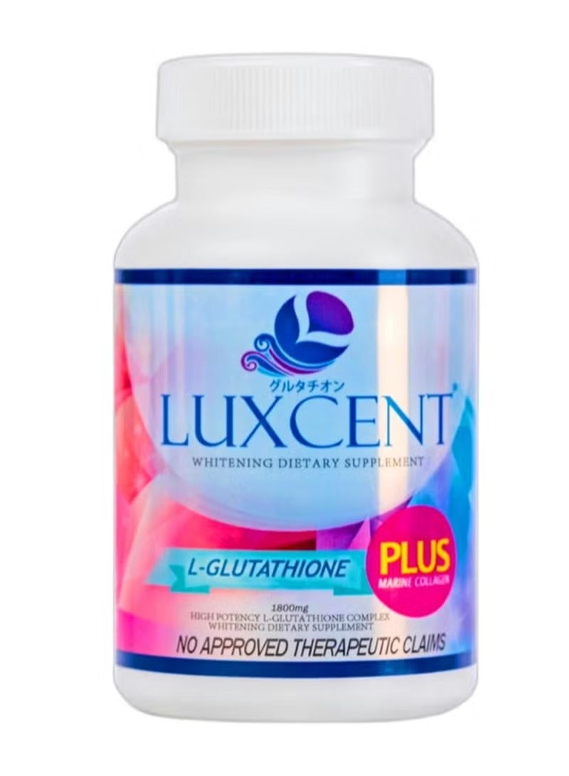 كبسولات Luxcent Luminous من الجلوتاثيون مع الكولاجين 60 كبسولة