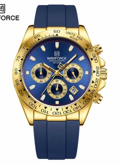 NF8054 Luxury Chronograph Men's Watch – Gold & Blue Sport Design