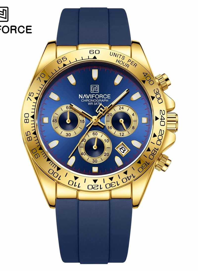 NAVIFORCE - NF8054 Luxury Chronograph Men's Watch – Gold & Blue Sport Design - Image 1