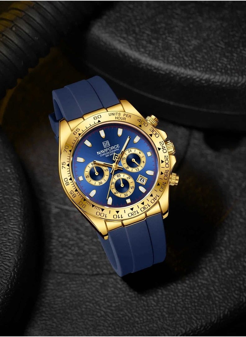 NAVIFORCE - NF8054 Luxury Chronograph Men's Watch – Gold & Blue Sport Design - Image 1