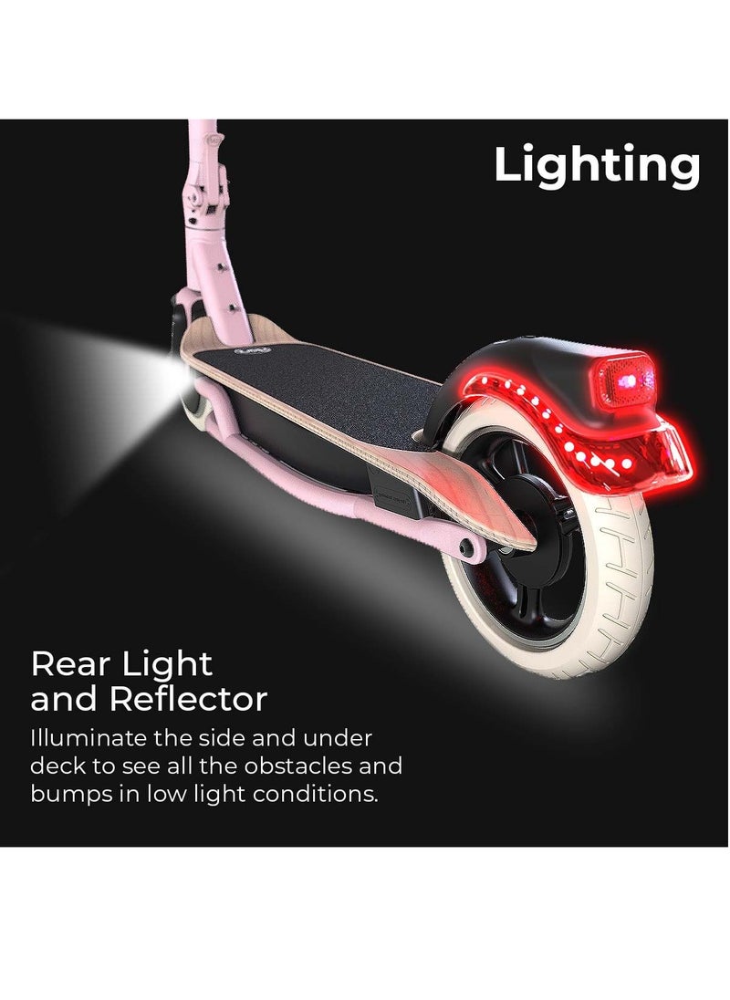 Yvolution Yvolution YES Electric Scooter, Kick Scooter with 350W Motor and LED Display, Max Speed 25 kmh, 8.5" Solid Tires, 3 Speed Modes and Dual Braking, Folding Commuter  Electric Scooter - Pink  - Image 4