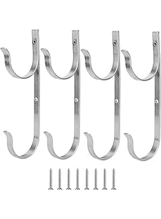 4Pcs Aluminum Alloy Wall Hooks Heavy Duty Rustproof for Towels Clothes Bathroom Gym - Image 1