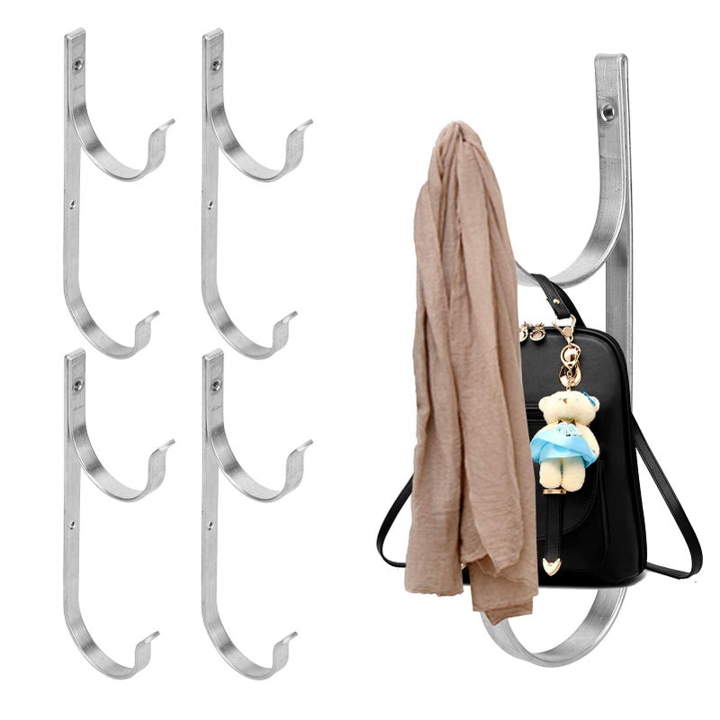 4Pcs Aluminum Alloy Wall Hooks Heavy Duty Rustproof for Towels Clothes Bathroom Gym - Image 5