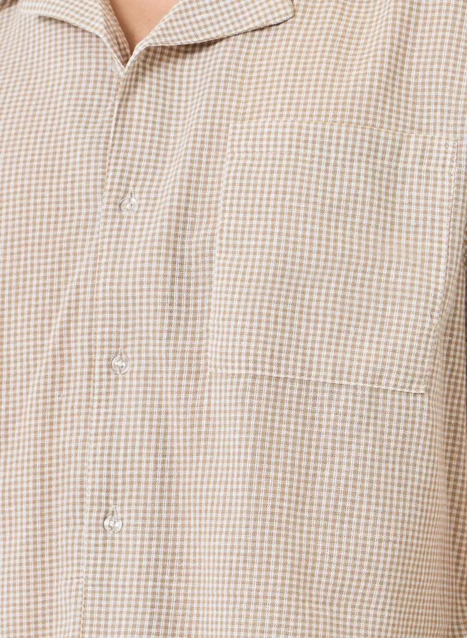 Styli  Men Cotton Checked Shirt and Shorts Set for Men | Best Price UAE