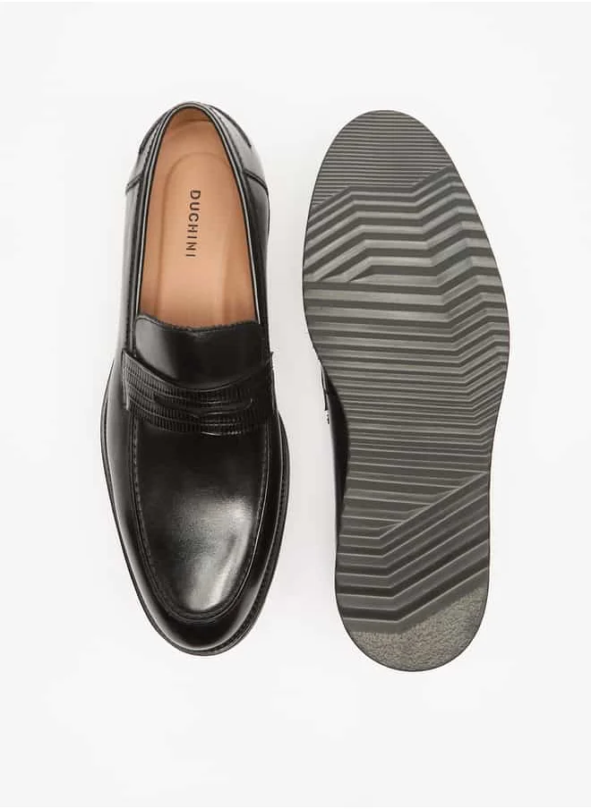 DUCHINI Men's Textured Slip-On Loafers