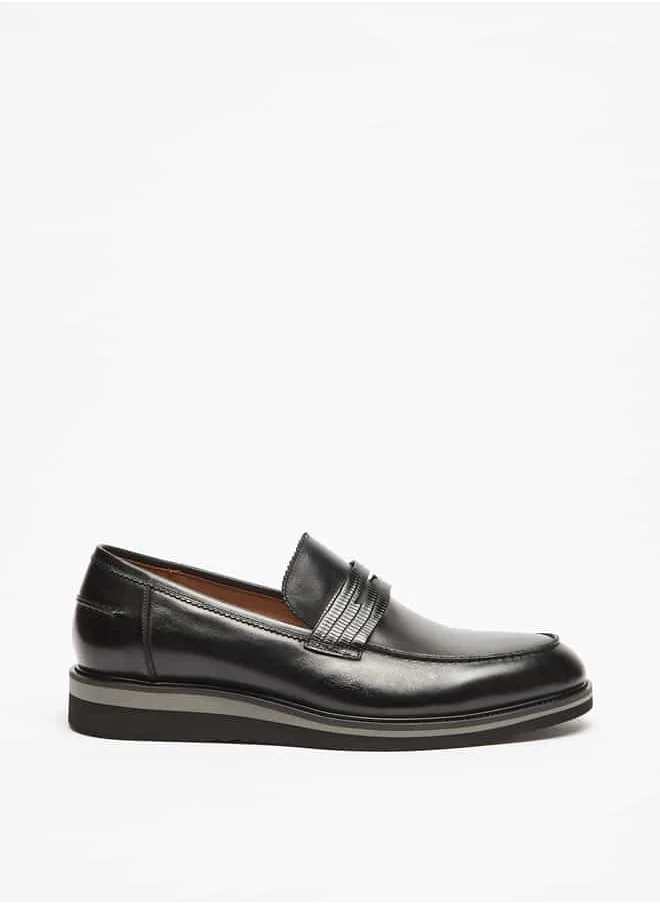 DUCHINI Men's Textured Slip-On Loafers