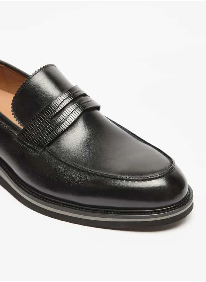 DUCHINI Men's Textured Slip-On Loafers