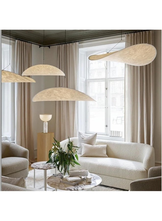 YD Pendant Light Fabric Lantern Chandelier Modern Ceiling Hanging Lamp Ribbed Pendant Lights 3 Color Droplight for Living Room Bedroom Hotel Hall Cafe Art Decor Lighting 3000K 4000K 6500K (60cm) - Image 3
