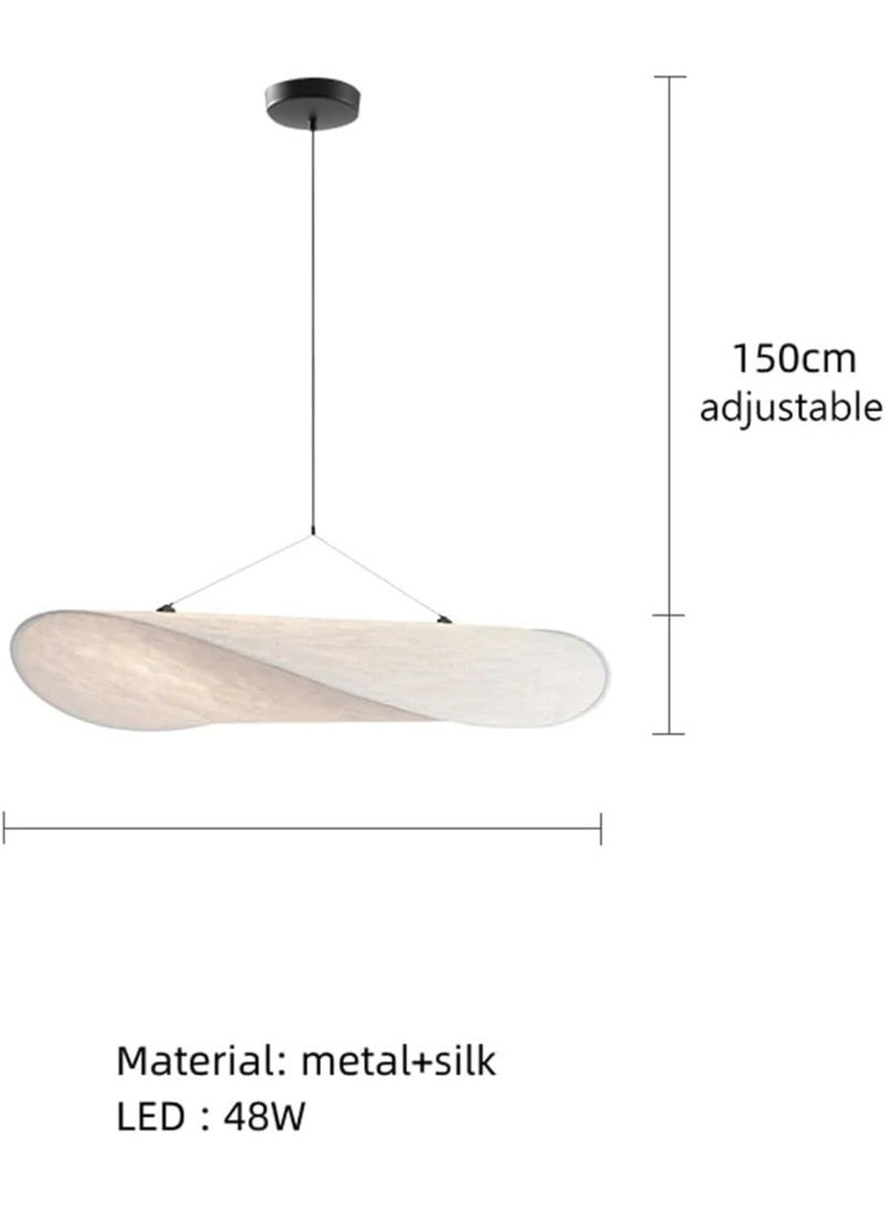 YD Pendant Light Fabric Lantern Chandelier Modern Ceiling Hanging Lamp Ribbed Pendant Lights 3 Color Droplight for Living Room Bedroom Hotel Hall Cafe Art Decor Lighting 3000K 4000K 6500K (60cm) - Image 2