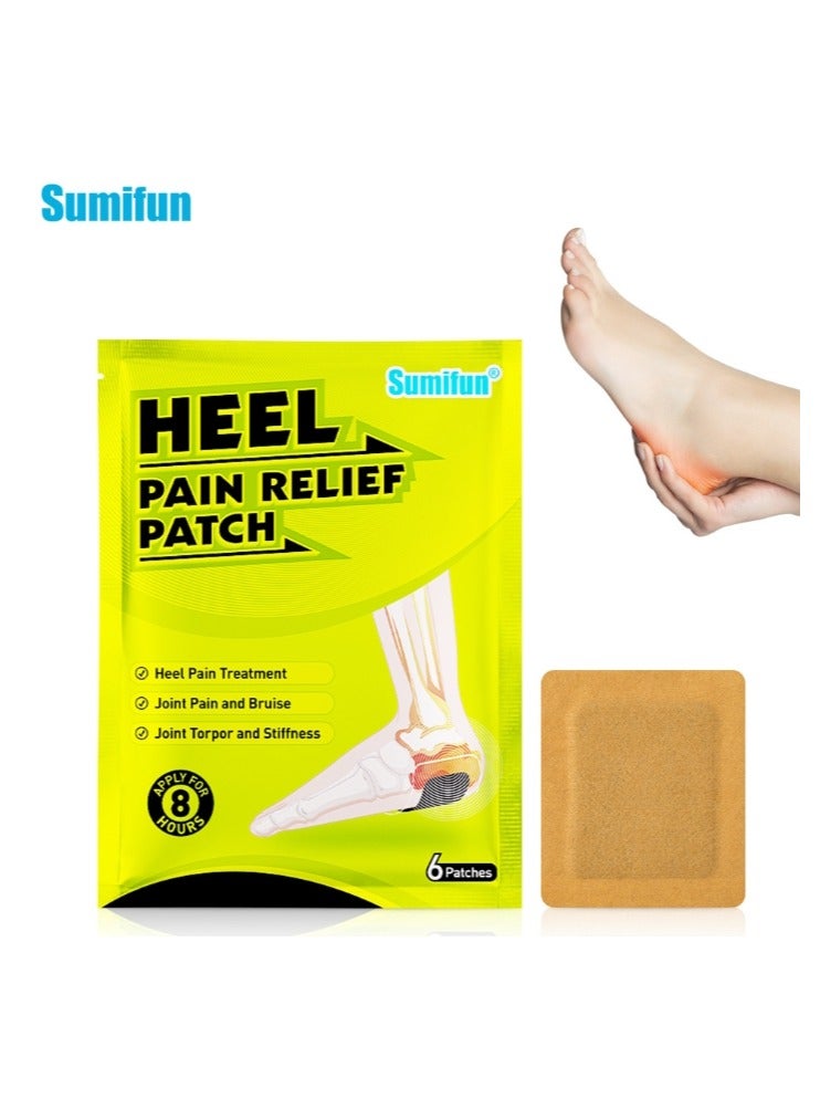 Sumifun 6 Pcs Heel Pain Relief Patch Pain Patch Designed for Feet Relieve Heel Pain and Relax Muscles Pain Relief Patch Foot Pain Treatment Patches Heel Pain Treatment Plaster - Image 1