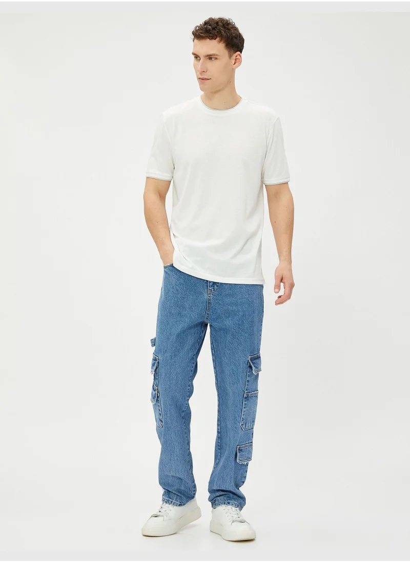 كوتون Basic Cotton T-Shirt Crew Neck Short Sleeve