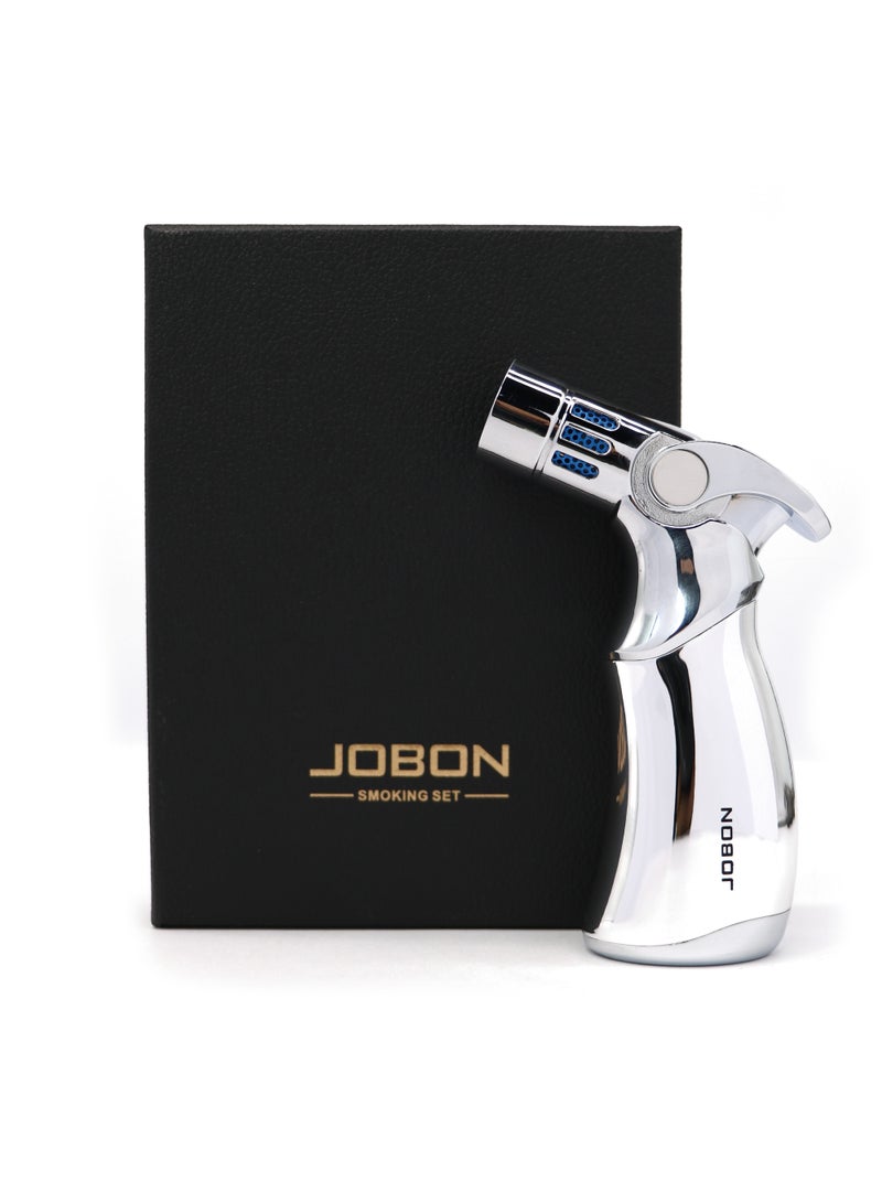 JOBON Jet Flame Windproof Butane Gas Lighter Blue Flame Refillable Lighter For BBQ - Image 3