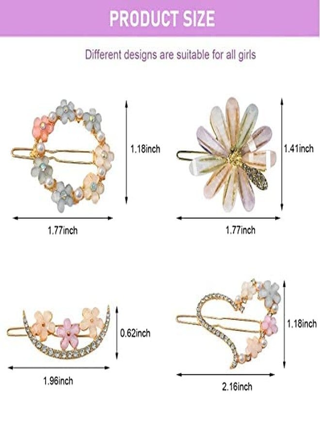 Baoer Hair Clips for Women Fashion Alloy Barrettes Clips Hairpins Set Rhinestone Flower Hair Pin Clip - Image 5