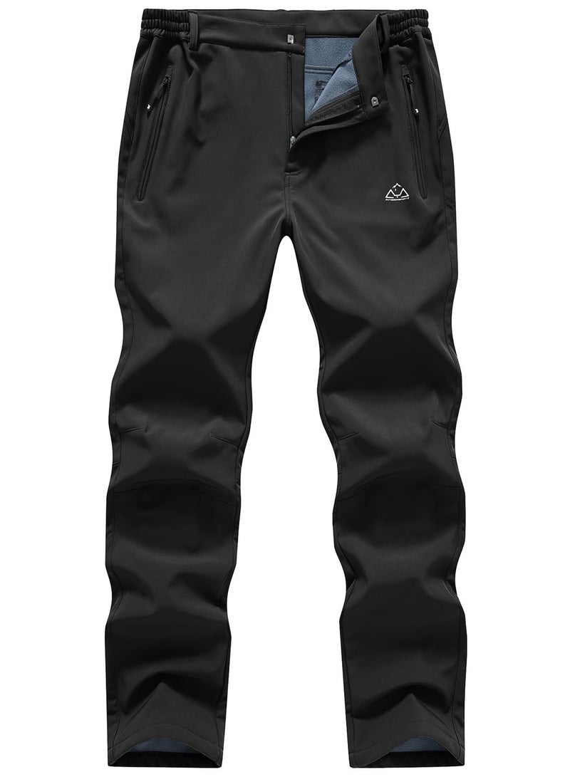 Gopune Men's Snow Ski Outdoor Waterproof Windproof Fleece Hiking PantsBlack,34 - Image 1
