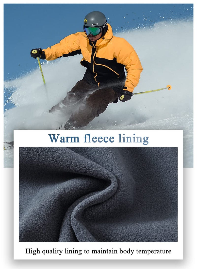 Gopune Men's Snow Ski Outdoor Waterproof Windproof Fleece Hiking PantsBlack,34 - Image 3