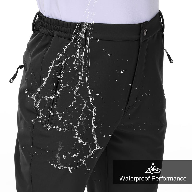Gopune Men's Snow Ski Outdoor Waterproof Windproof Fleece Hiking PantsBlack,34 - Image 2